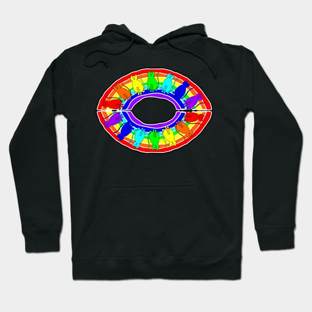 Rainbow Eye of Cats Hoodie by ellenhenryart